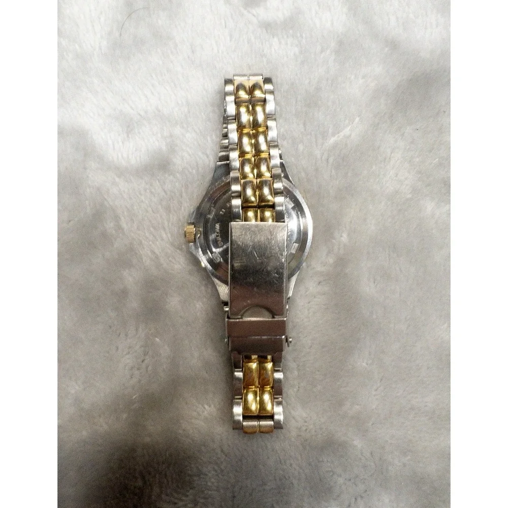 Bulova Marine Star Womens Two Toned Watch 26mm Gold Silver Date Indicator